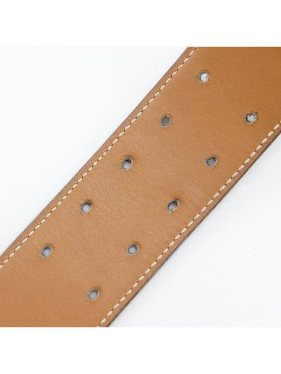 Hermes Hose Buckle Reversible Vintage Box Calf Gold Plated Black Brown Belt main image 4